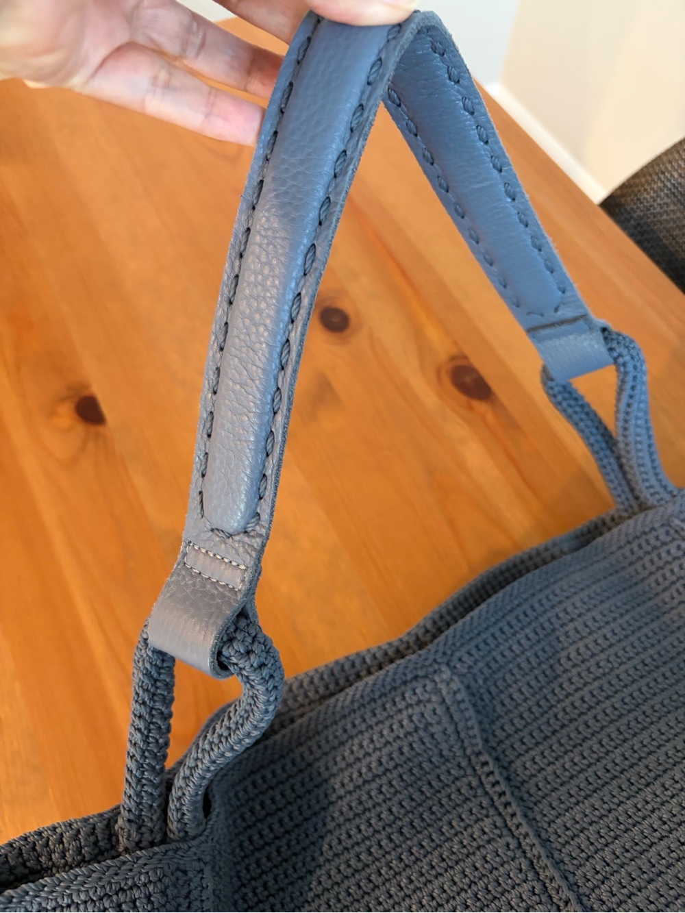 The Sak Los Feliz Large Blue Crochet Shoulder Tote Bag - Picture 5 of 8